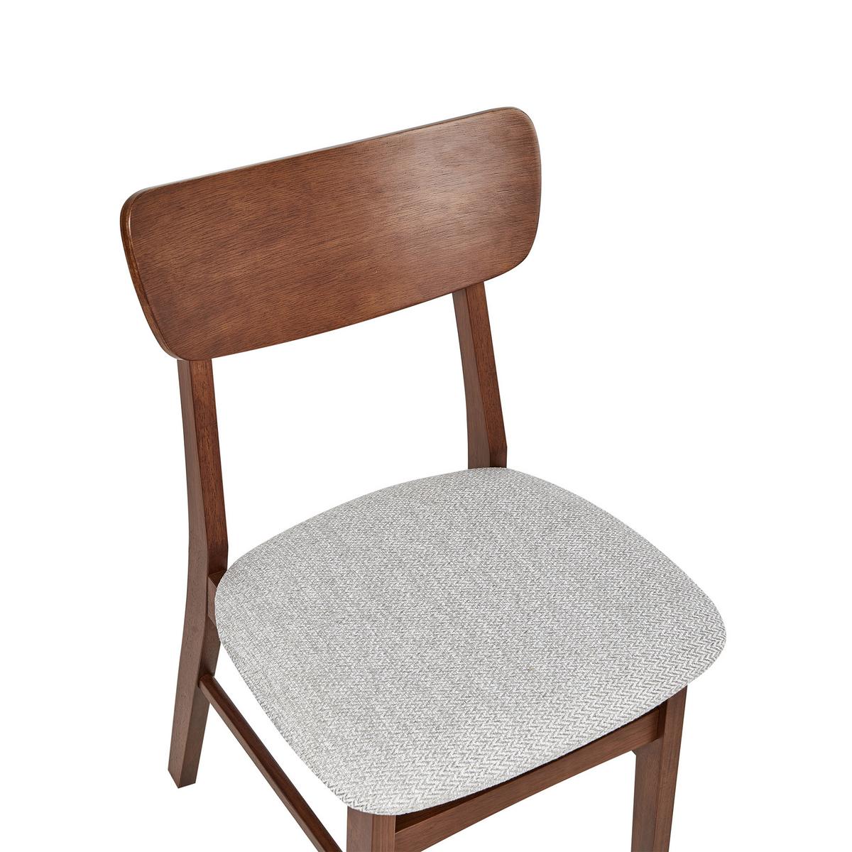ESSZIMMERSTUHL 2er-Set Holz Braun/Grau Anoka - Hellgrau, Holz (45/80/50cm) - Beliani