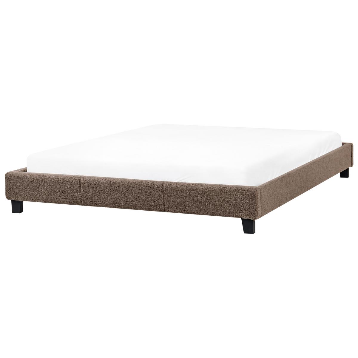 BETT 180/200 cm Taupe Roanne - Taupe/Braun, Textil (180/200cm) - Beliani