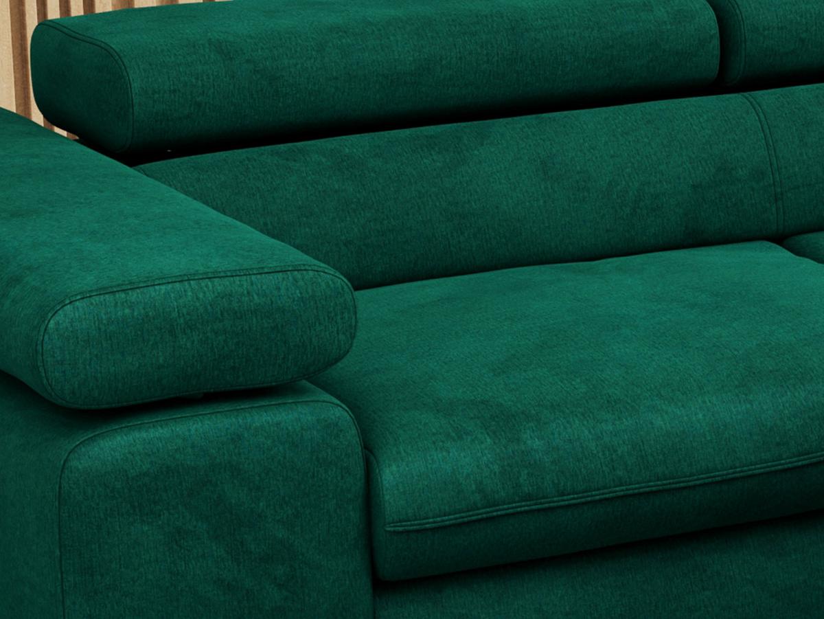 ECKSOFA PETER L Dunkelgrün Velvet - Rechts Seite - Dunkelgrün/Schwarz, Textil/Metall (273/208cm) - MKS