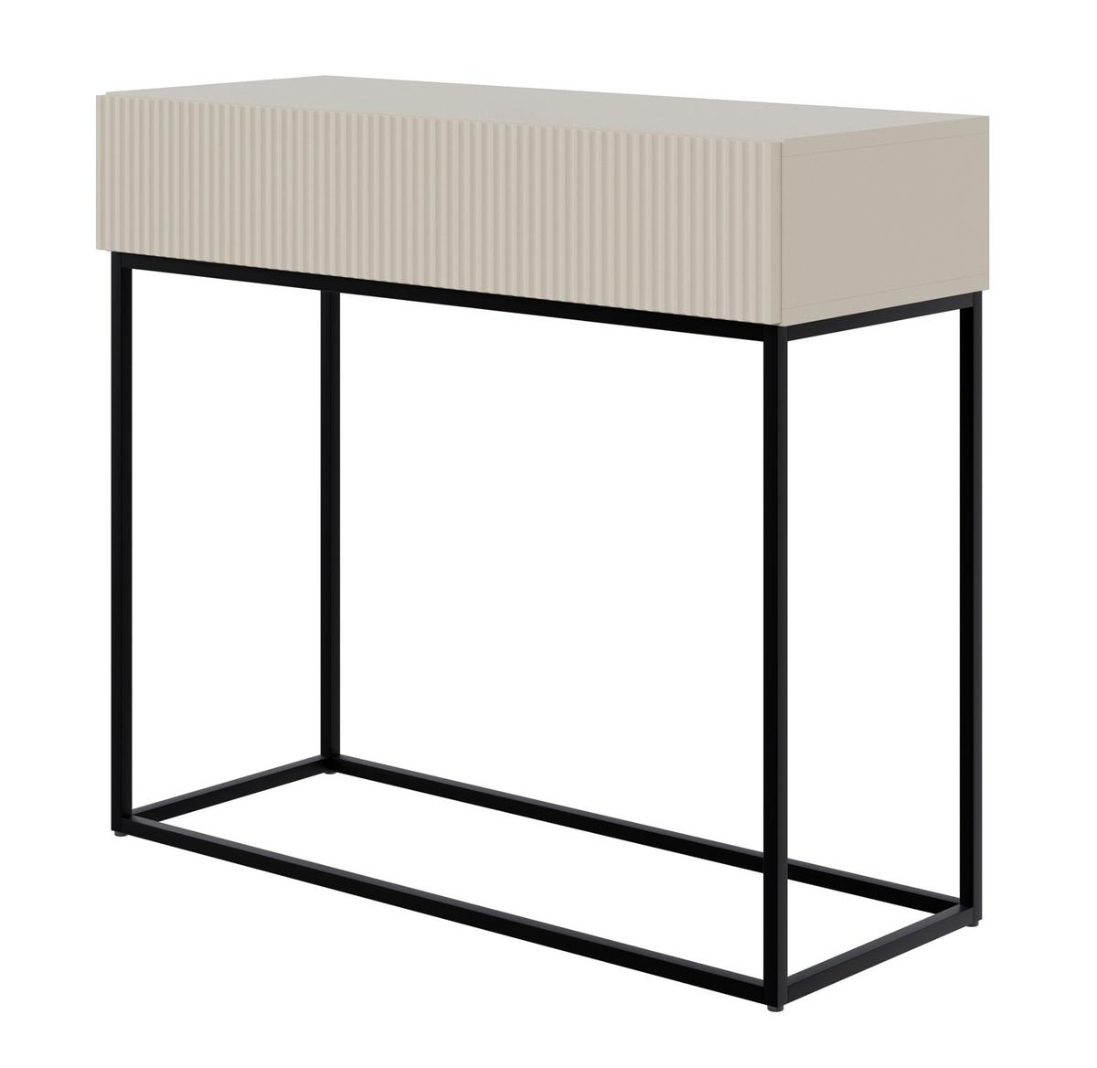 KONSOLENTISCH Veldio Graubeige mit schwarzen Beinen 90 cm - Taupe/Greige, Holzwerkstoff/Metall (35.6/90/79cm) - Selsey