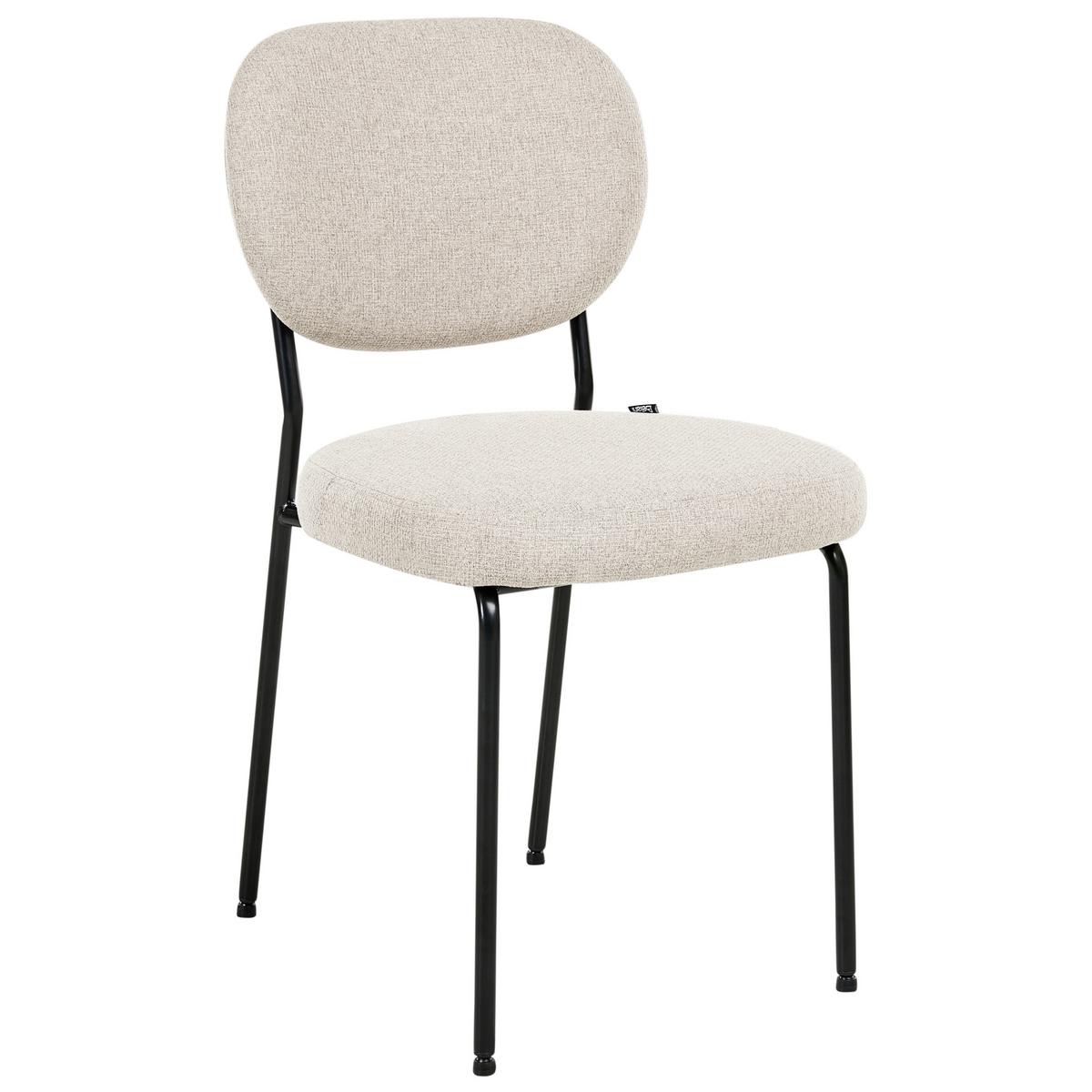ESSZIMMERSTUHL 2er-Set Stoff Hellbeige Loleta - Beige, Textil (47/84/57cm) - Beliani