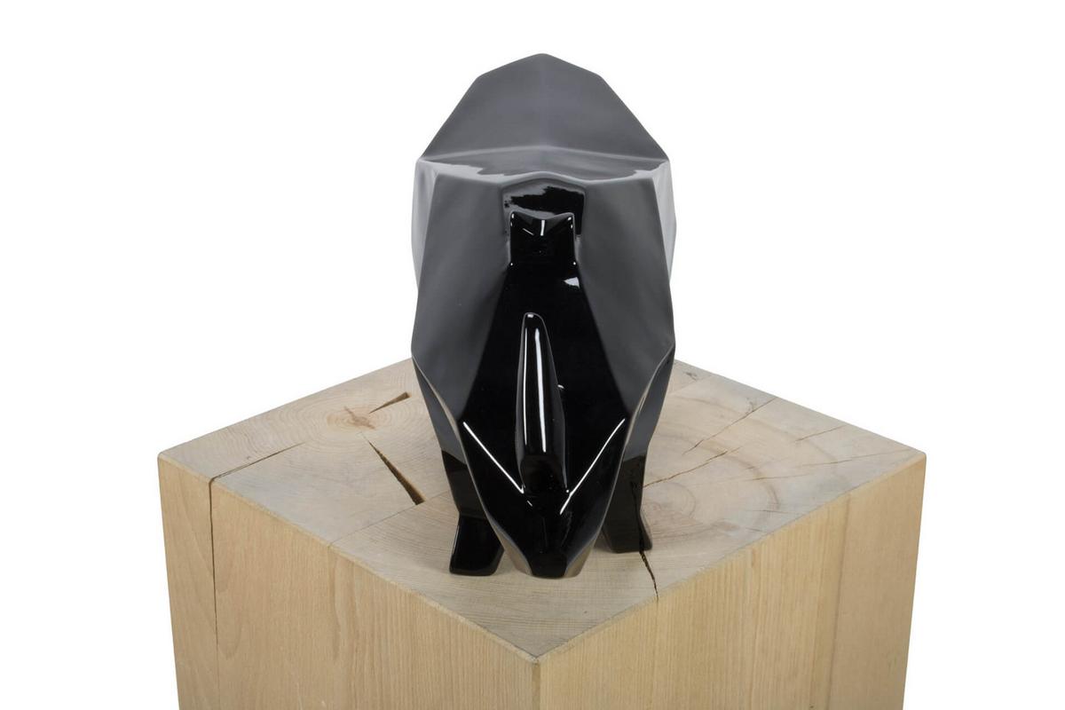 SKULPTUR Schwarz 40/20 cm - Schwarz, Stein (1.75/20/14cm) - KUNSTLOFT