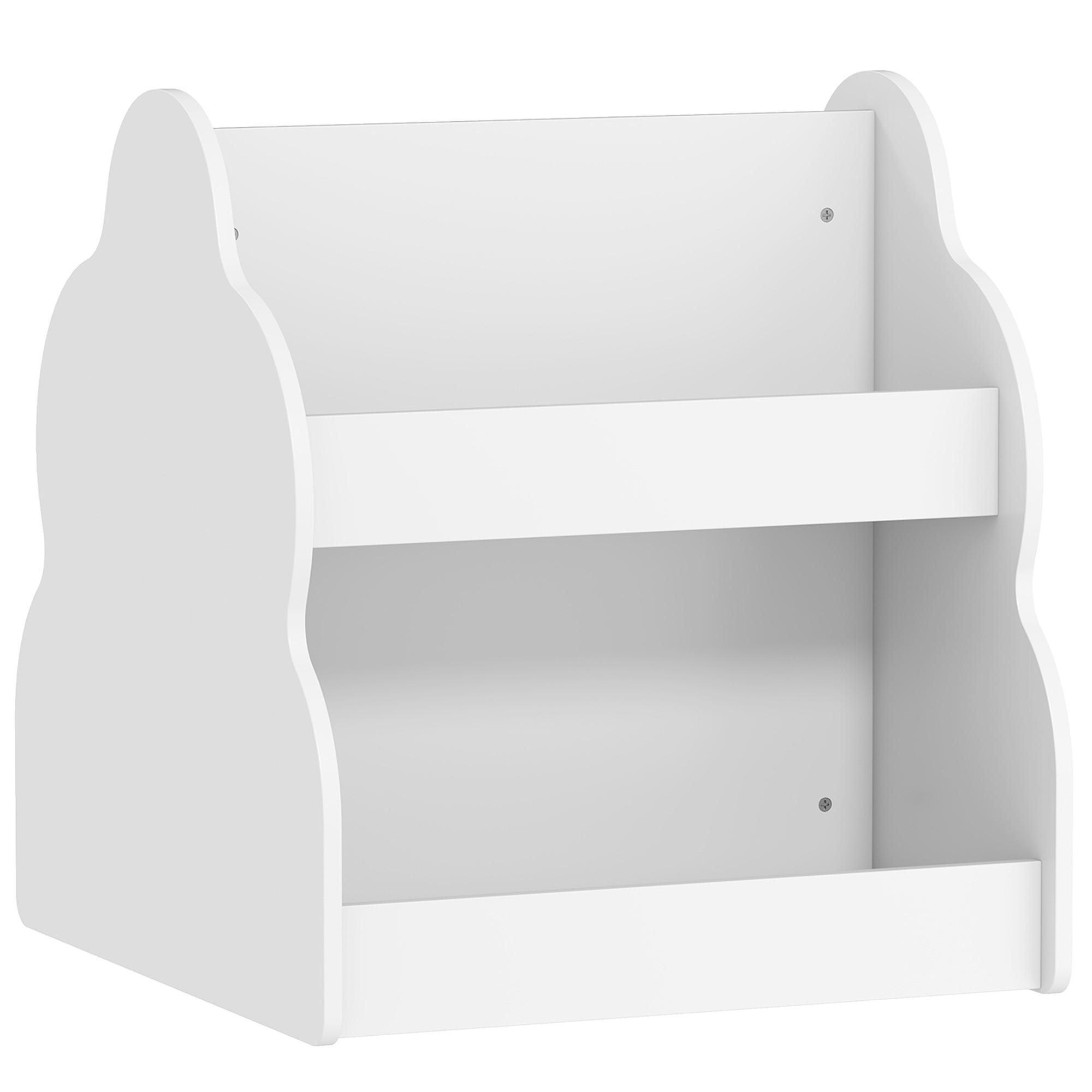 KINDER-BÜCHERREGAL mit Rädern 4 Regalen - Weiß, Holzwerkstoff (54/56/50cm) - AIYAPLAY