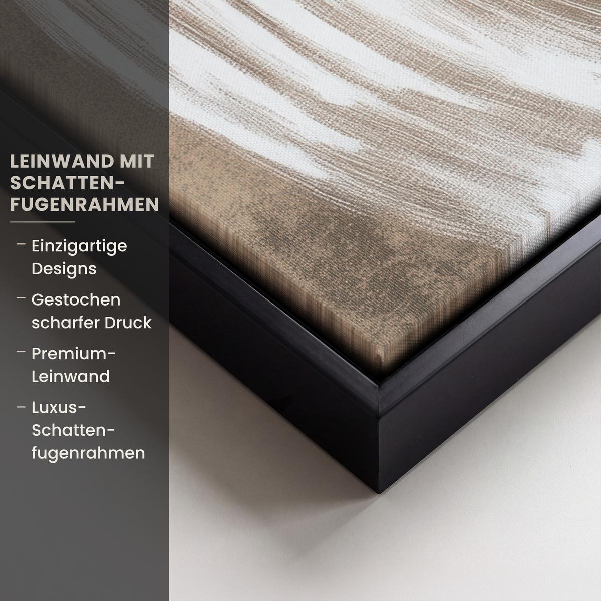 LEINWAND Bilder mit Rahmen - Farbe - Braun - Japandi - 60x80 - Kupferfarben, Textil (60/80cm) - MuchoWow