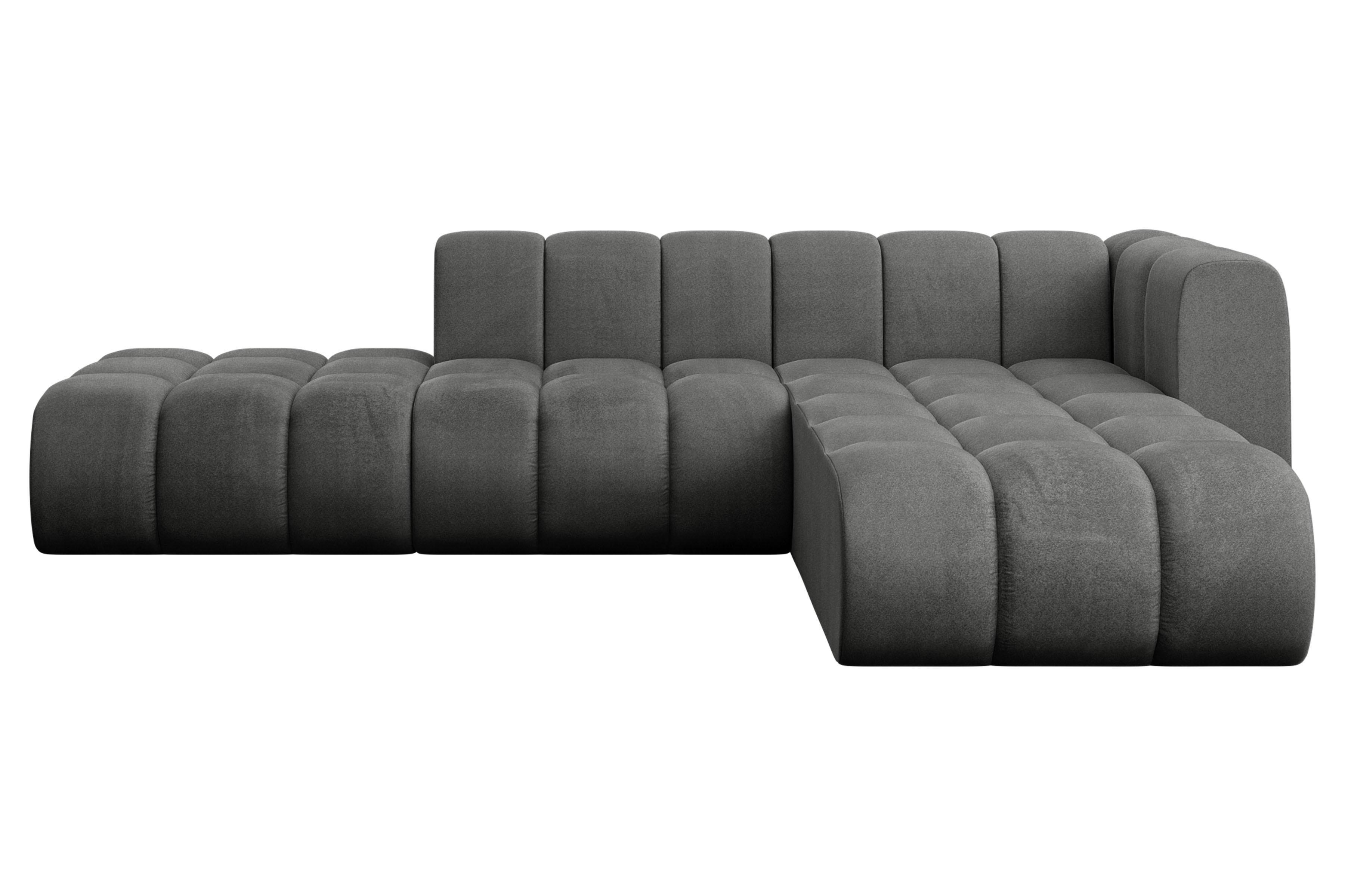 ECKSOFA modulares Sofa Zuvon-L1 - 296x177x70 cm Dunkelgrau - Dunkelgrau, Holzwerkstoff/Textil (296/177cm) - ALTDECOR