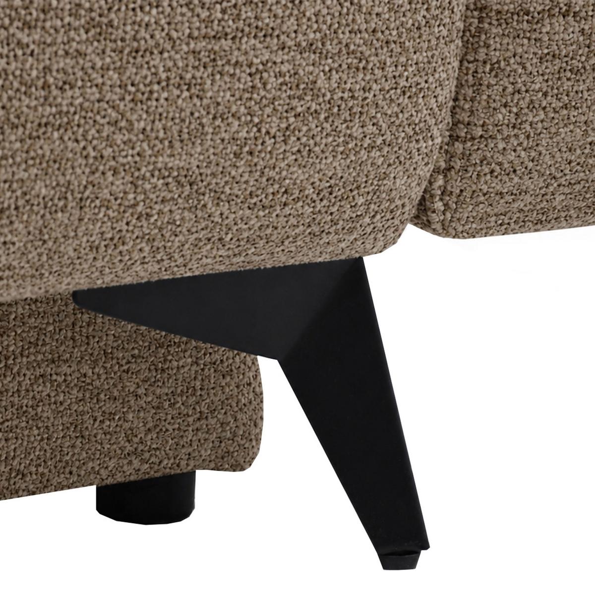 SCHLAFSOFA Vito 3-Sitzer mit Bettkasten, DL-System, Chenille-Stoff, Braun - Schwarz/Braun, Textil (256/90/99cm) - Beautysofa
