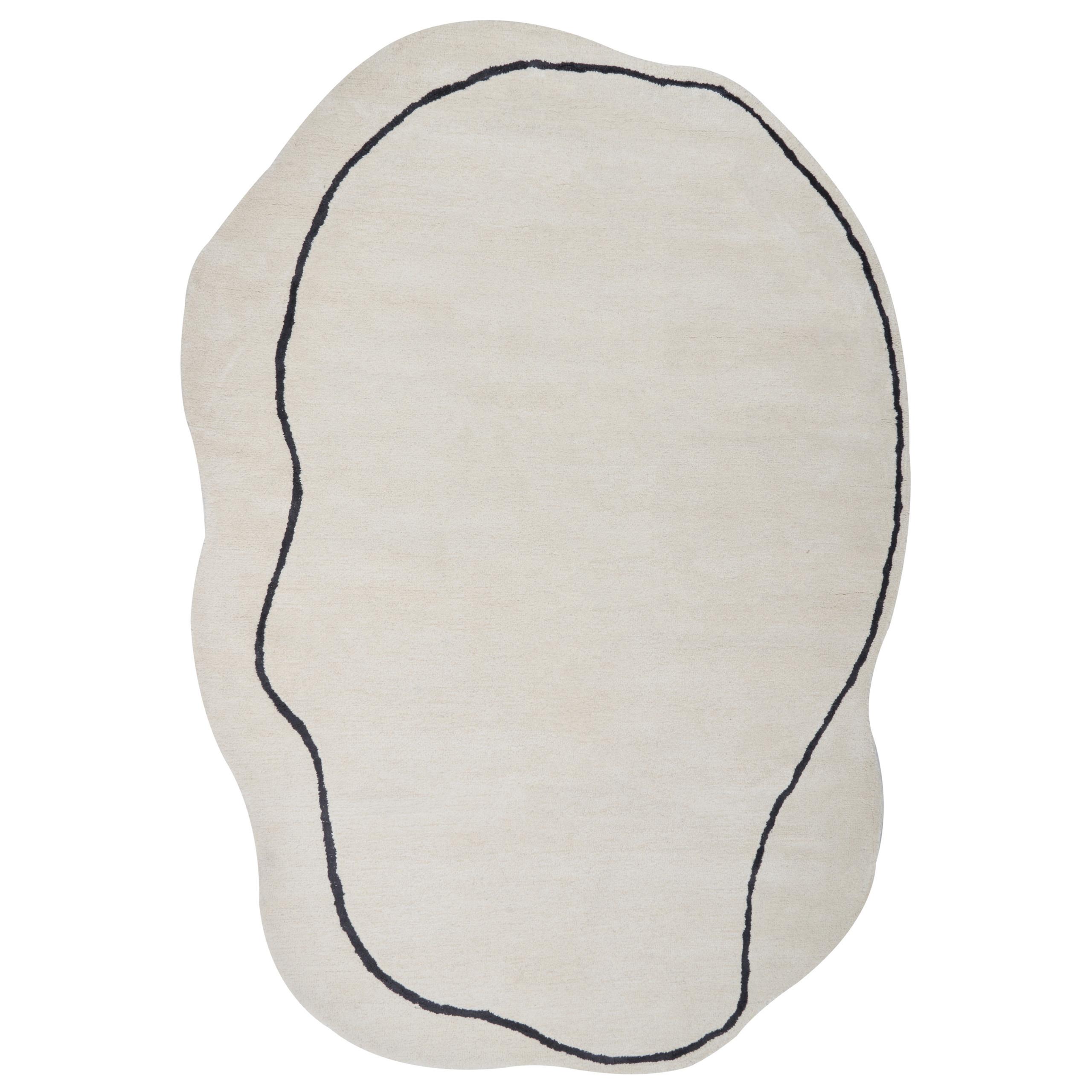 KURZFLOR-TEPPICH Beige 160/230 cm Dera - Beige/Schwarz, Textil (160/230cm) - Beliani