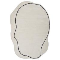 KURZFLOR-TEPPICH Beige 160/230 cm Dera - Beige/Schwarz, Textil (160/230cm) - Beliani