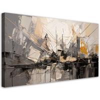LEINWANDBILD Stadt Abstraktion Modern Grau 80x40cm - Grau, Textil (80/40cm) - Feeby
