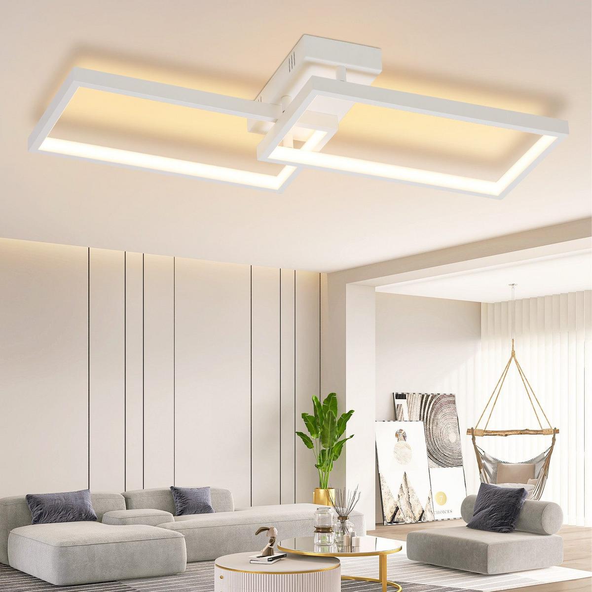 LED-DECKENLEUCHTE Kesselmark 39.0/7.5/80.0 cm - Weiß, Metall (80/39/7.5cm) - ZMH