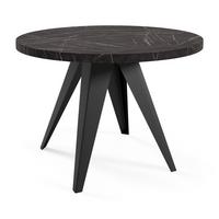 ESSTISCH Alma, Tisch mit Ausziehfunktion, 120 cm, Schwarz+Black Pietra Grigia - Schwarz, Metall (120/120/76cm) - Beautysofa