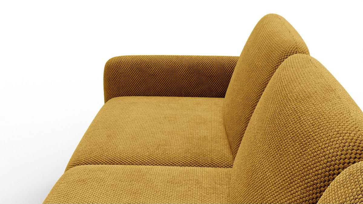 ECKSOFA FEBE 5-Sitzer rechts, dunkelgelb - Gelb/Schwarz, Holz/Textil (271/190cm) - Wozimo