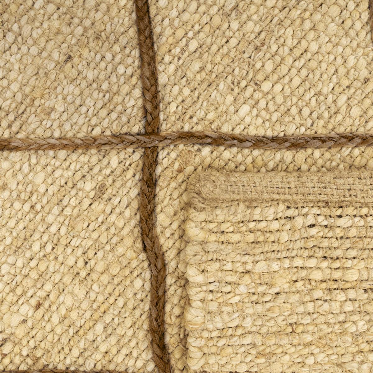 JUTETEPPICH handgewebt wendbar, mit Rautenmuster, Creme, 80 x 250 cm - Beige, Textil (250/80cm) - KADIMA DESIGN