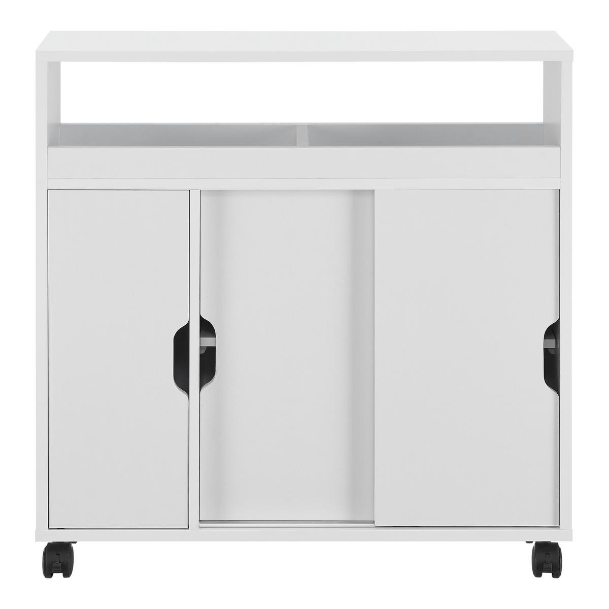 SEITENSCHRANK Lumijoki - Weiß, Holzwerkstoff (70/71/20cm) - [en.casa]