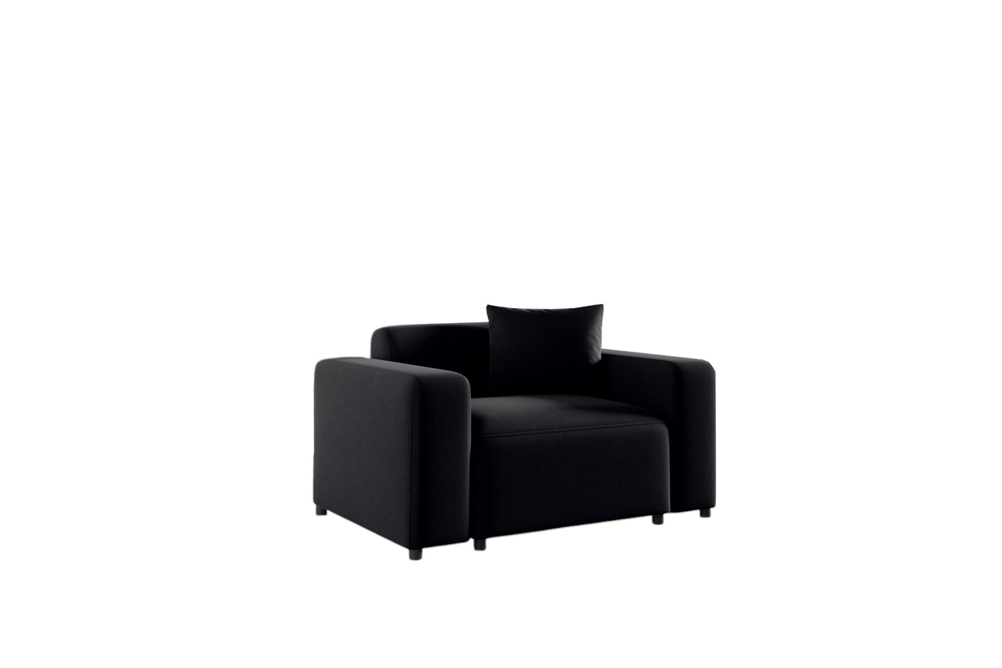 SESSEL Megan In Salvador - Schwarz, Holzwerkstoff/Textil (145/75/98cm) - Fun Möbel