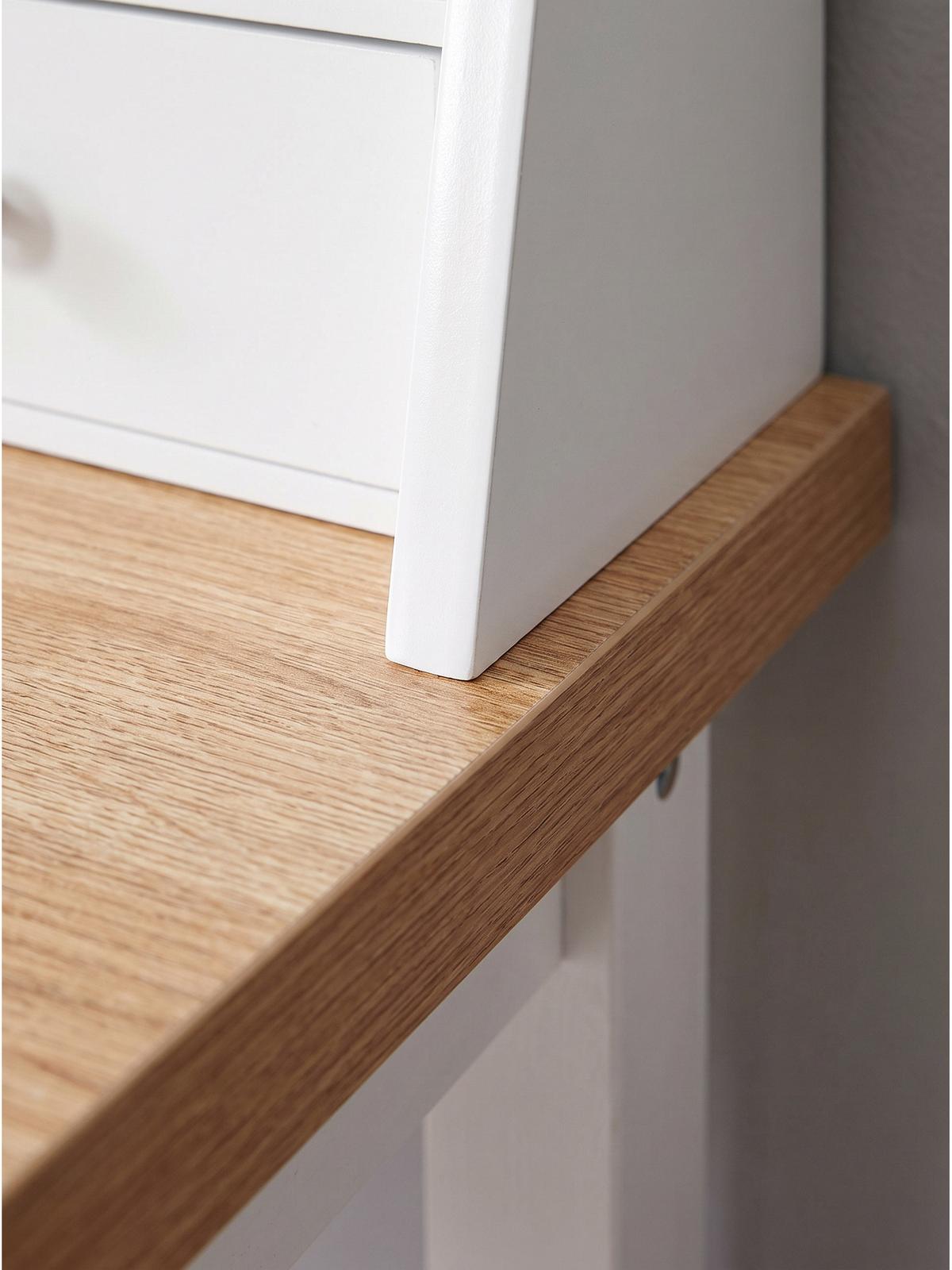 SCHREIBTISCH GENUA, MDF, Natur-Weiß, 106 x 53 x 90 cm - Weiß, Holzwerkstoff/Metall (53/106/90cm) - KADIMA DESIGN
