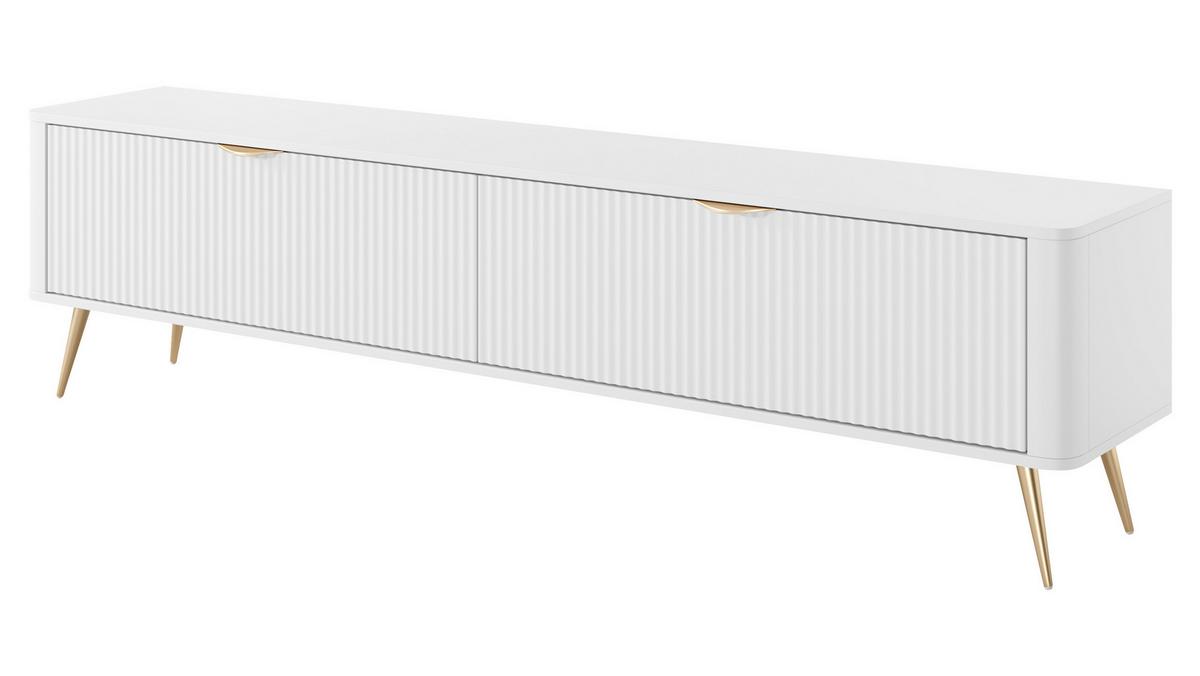 TV-ELEMENT Lante 200 2D - Goldfarben/Weiß, Holzwerkstoff/Metall (200/52/38cm) - MIRJAN24