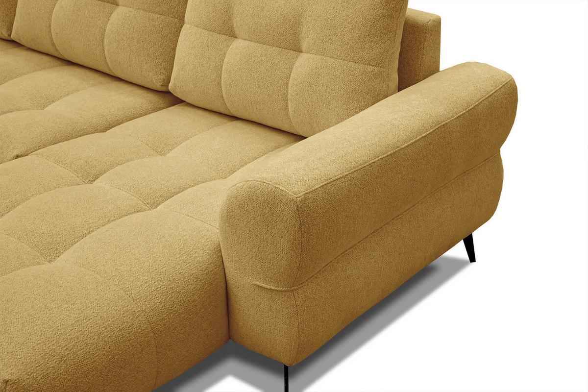ECKSOFA SALVINI 4-Sitzer, honig - Schwarz/Honig, Holzwerkstoff/Textil (292/158cm) - Wozimo