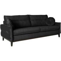 SOFA 2-SITZER Belweder Velours schwarz - Wengefarben/Schwarz, Holz/Textil (218/95/94cm) - Beautysofa