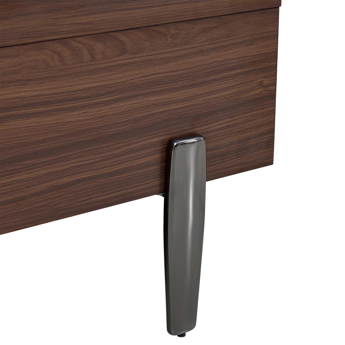 COUCHTISCH in Dunkelbraun & Marmor-Optik - Weiß, Holzwerkstoff (50/105/42cm) - Urban Meuble