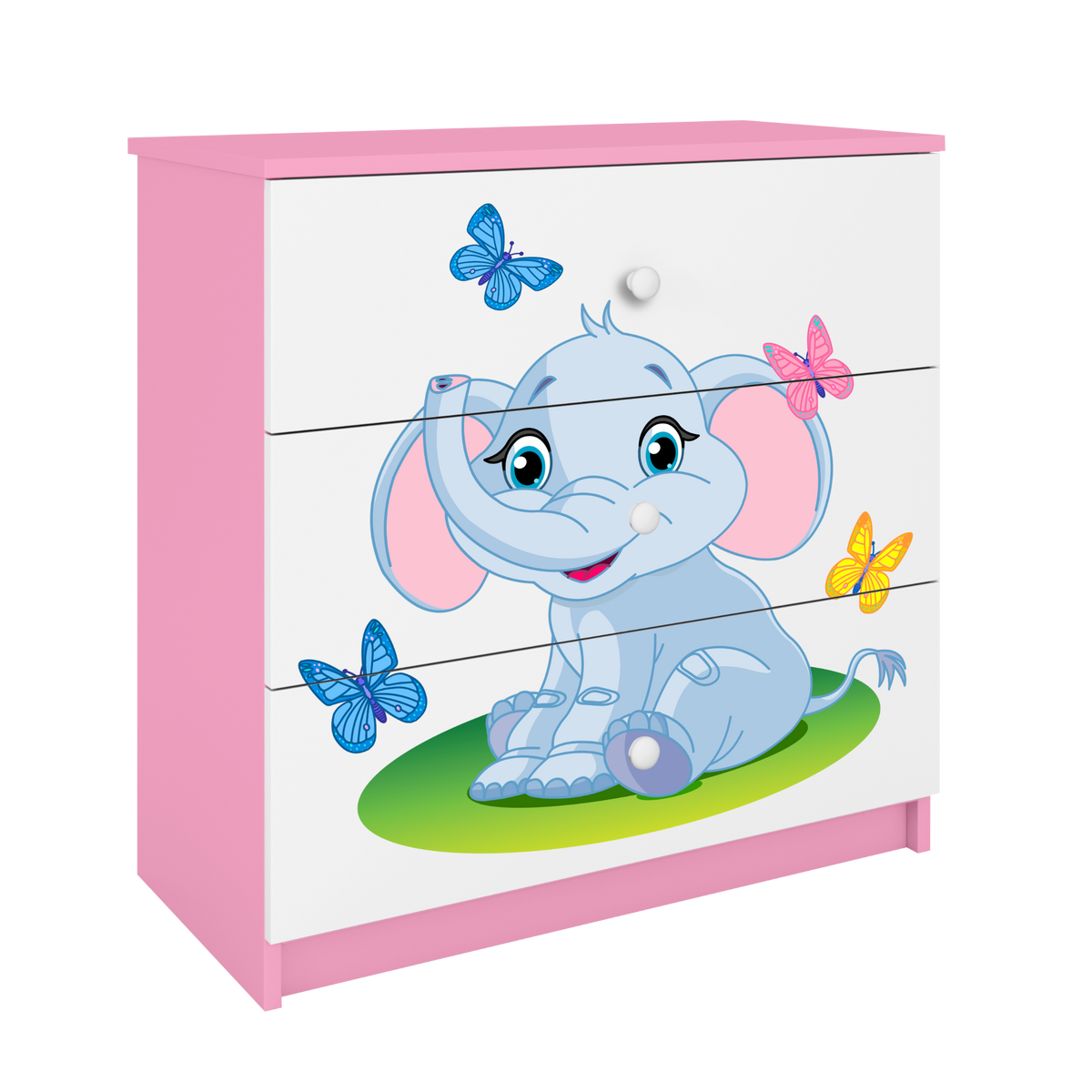 KOMMODE Babydreams Elefant 81/81/41 - Rosa, Holzwerkstoff (81/81/41cm) - RAUMHIRSCH FURNITURE