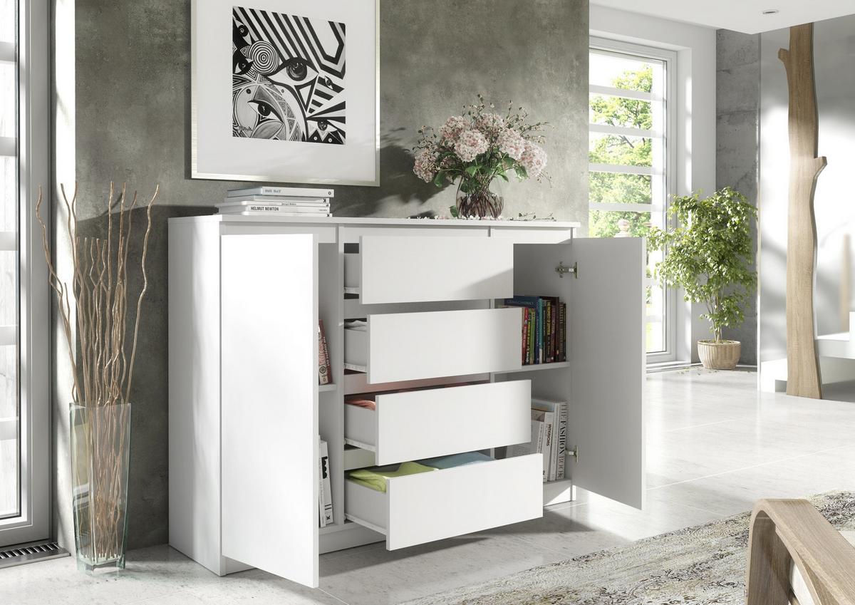 KOMMODE Weiß 120/102/39 - Weiß, Holzwerkstoff (120/102/39cm) - RAUMHIRSCH FURNITURE