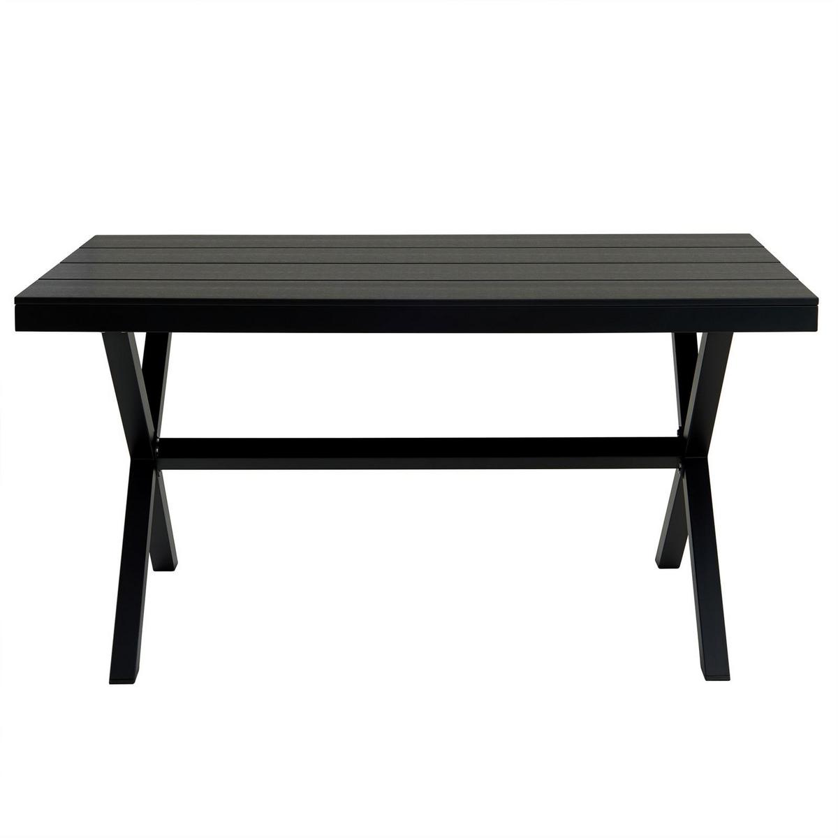 GARTENTISCH WINDY schwarz - Schwarz, Metall (90/150/76cm) - IDIMEX