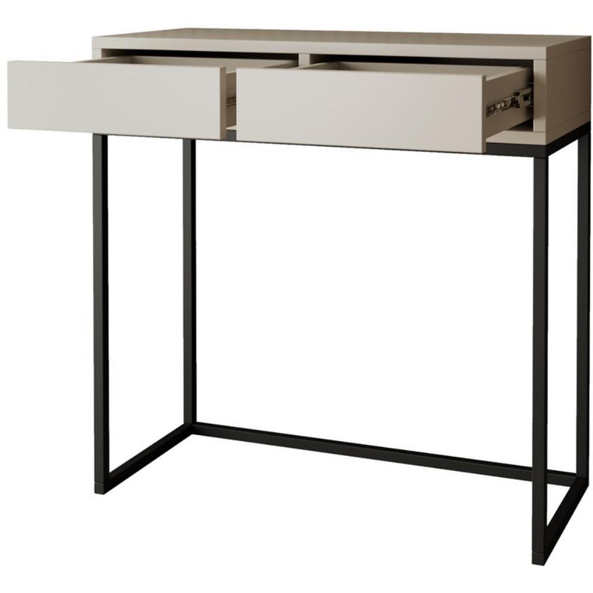KONSOLENTISCH Lango 80/85/35 kaschmir mit schwarzen Metallbeinen - Kaschmir/Schwarz, Holzwerkstoff/Metall (35/80/85cm) - Beautysofa
