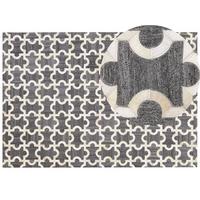 PATCHWORK-TEPPICH Yedisu 230/160 cm - Grau, Fell (160/230cm) - Beliani