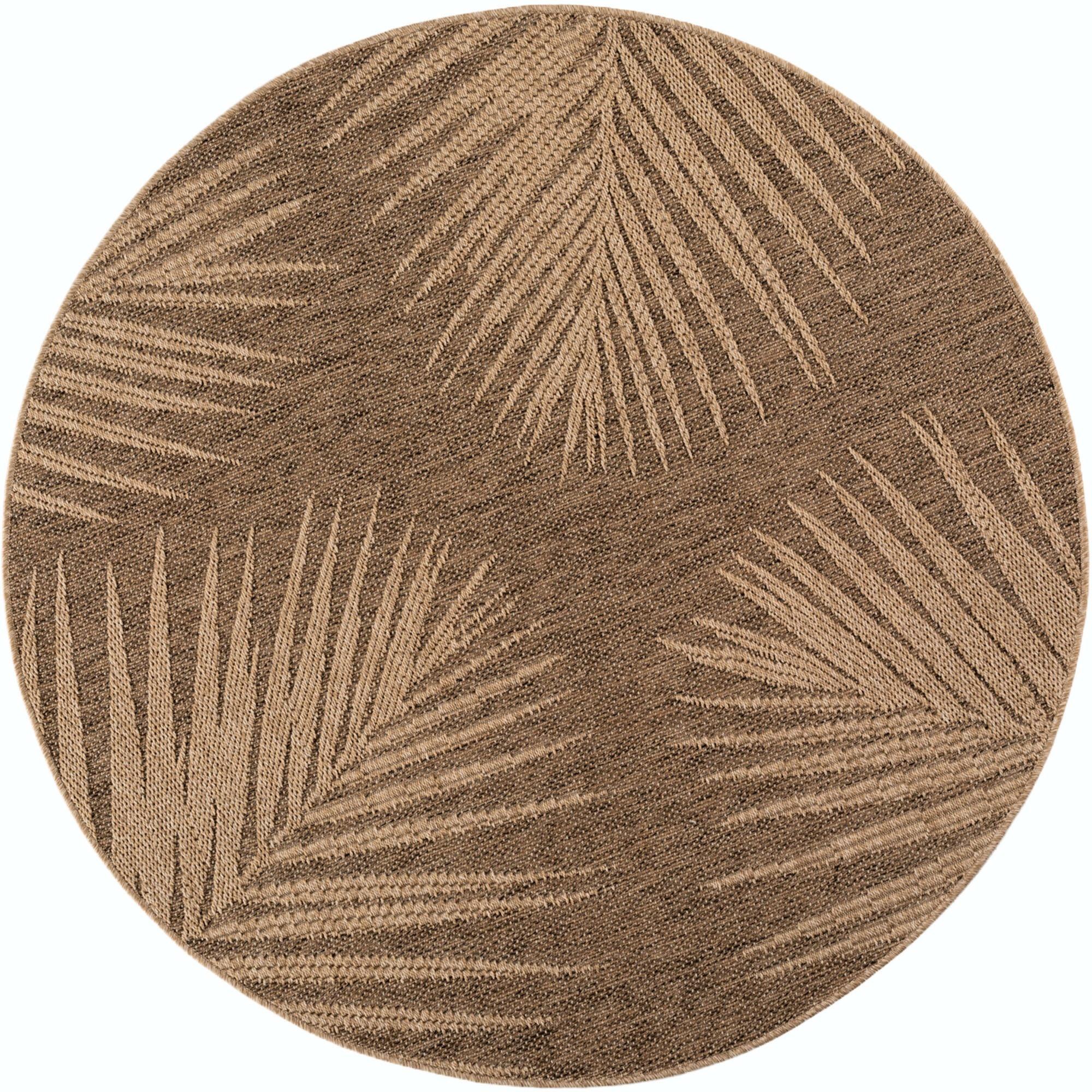 TEPPICH Outdoor ARLBERG in Braun, in Jute-Optik, Ø 120 cm - Braun, Textil (120/120cm) - KADIMA DESIGN