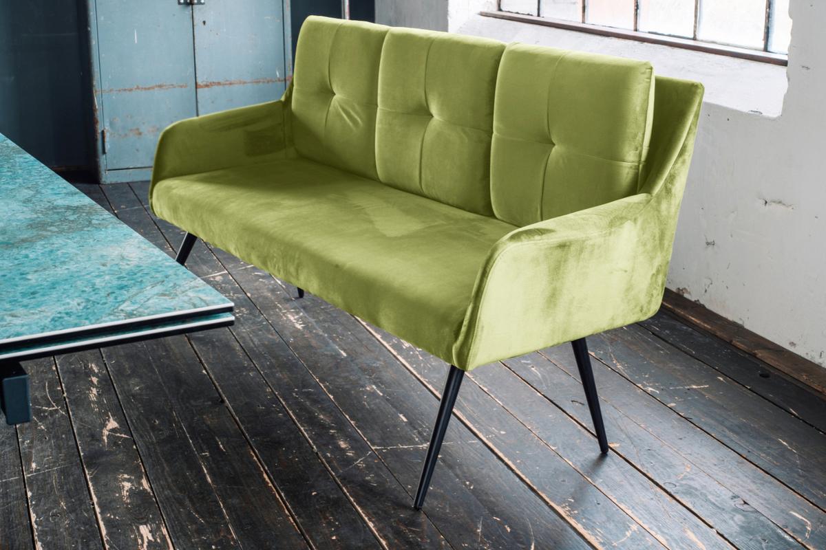 ESSZIMMERBANK PIRI Grün Velvet - Grün, Textil (180/84/64cm) - KAWOLA