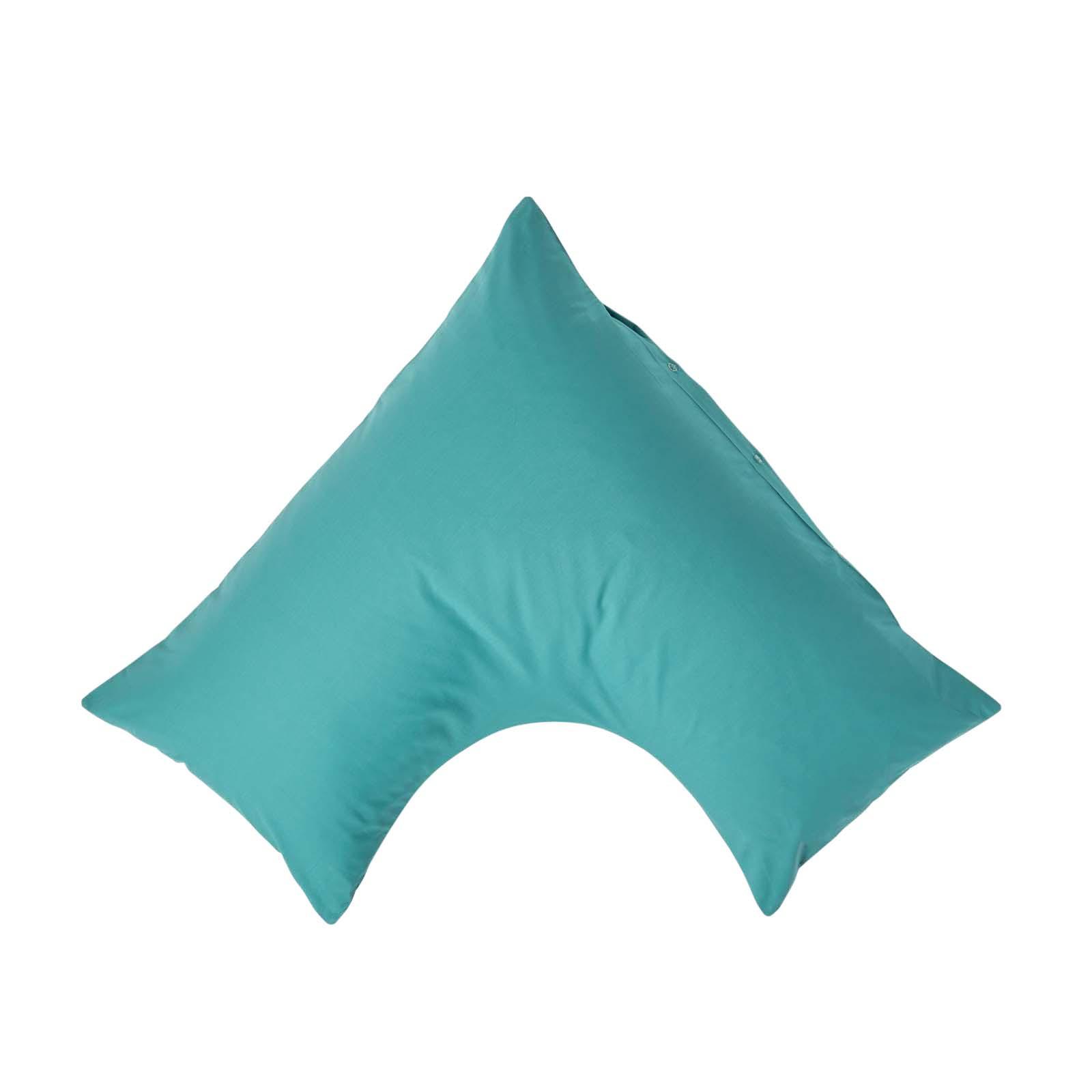KISSENBEZUG für V-Form-Kissen, Perkal, Fadendichte 200 - Grün, Textil (38/76cm) - Homescapes