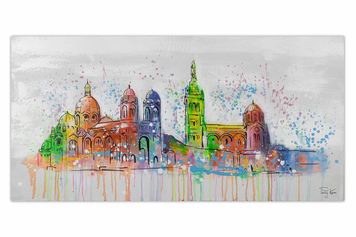 ACRYLBILD HANDGEMALT 120/60 cm - Multicolor/Grau, Holz/Textil (120/60cm) - KUNSTLOFT