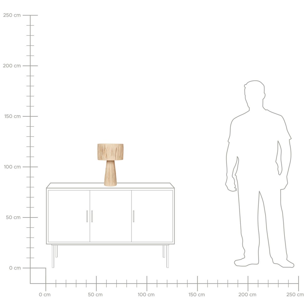 TISCHLEUCHTE Naturfarben Welmel - Naturfarben, Naturmaterialien (25/25/41cm) - Beliani