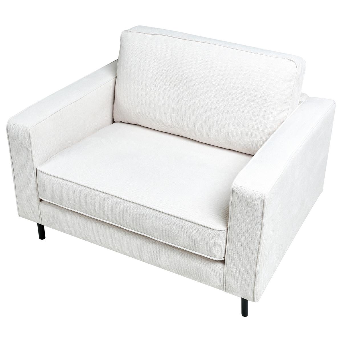 SESSEL Cremeweiß Savalen - Schwarz/Weiß, Textil (117/87/91cm) - Beliani