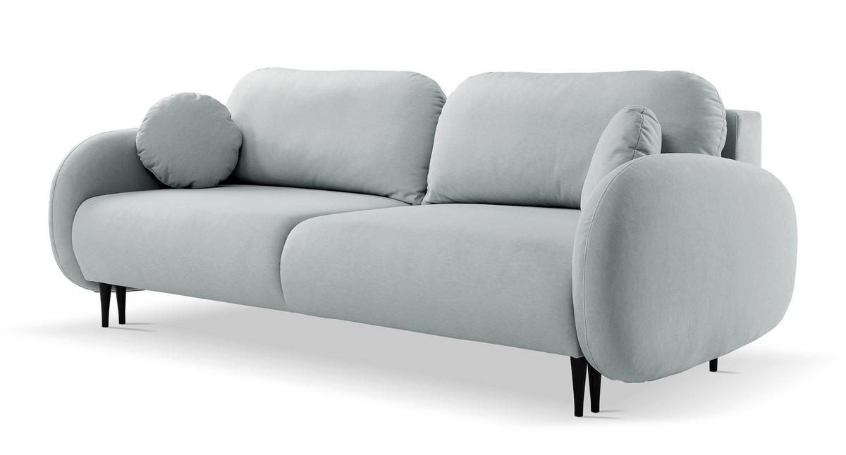 SCHLAFSOFA Bafra Grau Velours - Schwarz/Grau, Holz/Textil (232/92/102cm) - Selsey