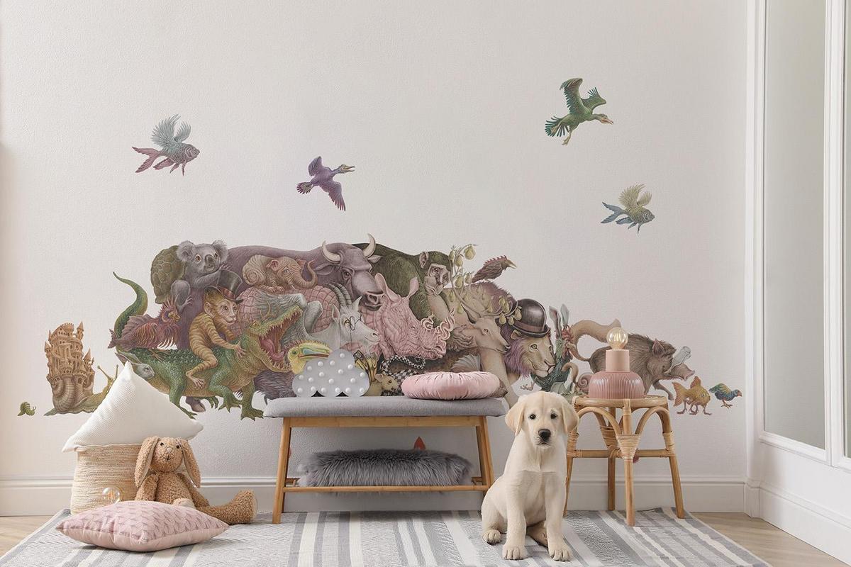 AUFKLEBER 100x173 cm Magische Tiere - Braun, Kunststoff (100/173/0.1cm) - TULUP