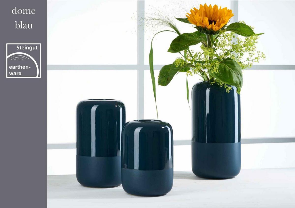 VASE Dome Blau 25 cm - Blau, Keramik (25cm) - Ritzenhoff Breker