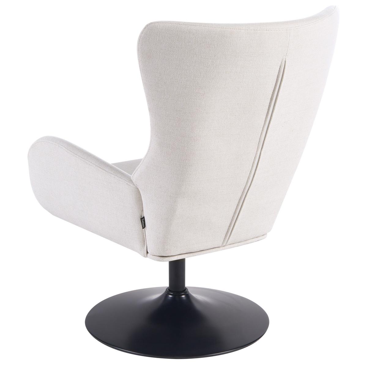 DREHSESSEL Cremeweiß Vigge - Weiß, Textil (70/96/78cm) - Beliani
