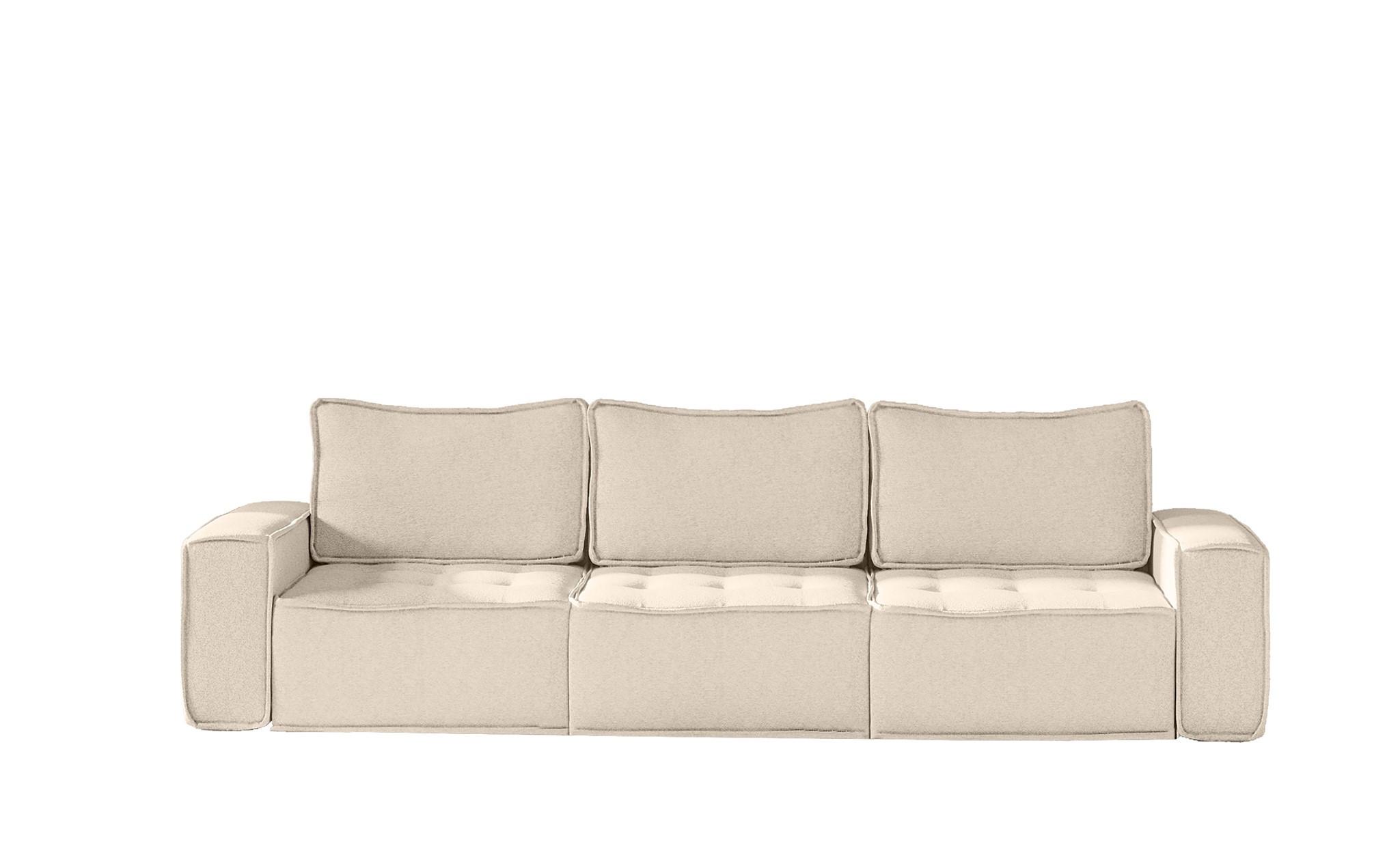 SOFA Sande In Raven - Creme, Holzwerkstoff/Textil (292/85/90cm) - Fun Möbel