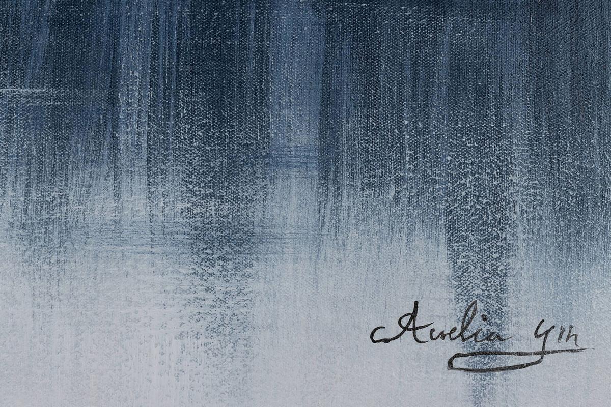 ACRYLBILD HANDGEMALT 100/75 cm - Blau/Weiß, Holz/Textil (100/75cm) - KUNSTLOFT
