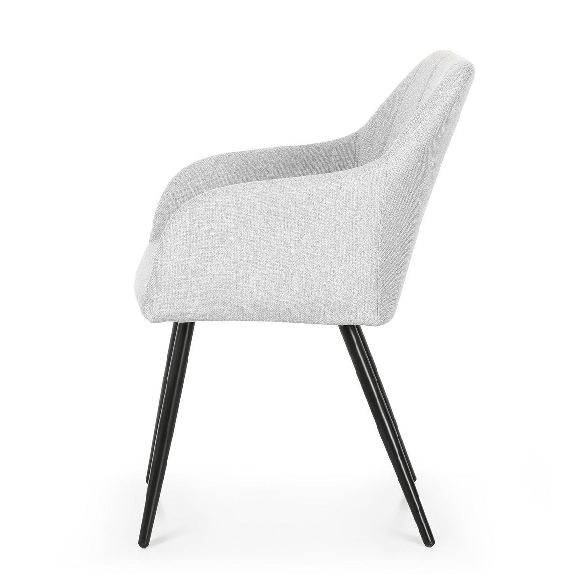 POLSTERSTUHL 4er Set, Metallbeine Hellgrau, Schwarz, X 54/82/58 - Hellgrau/Schwarz, Textil (54/82/51cm) - RAUMHIRSCH FURNITURE
