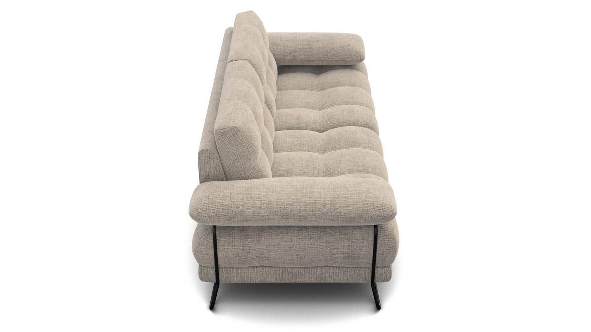 SOFA BUBBARA 2,5-Sitzer, beige - Beige/Schwarz, Holz/Textil (215/87/96cm) - Wozimo