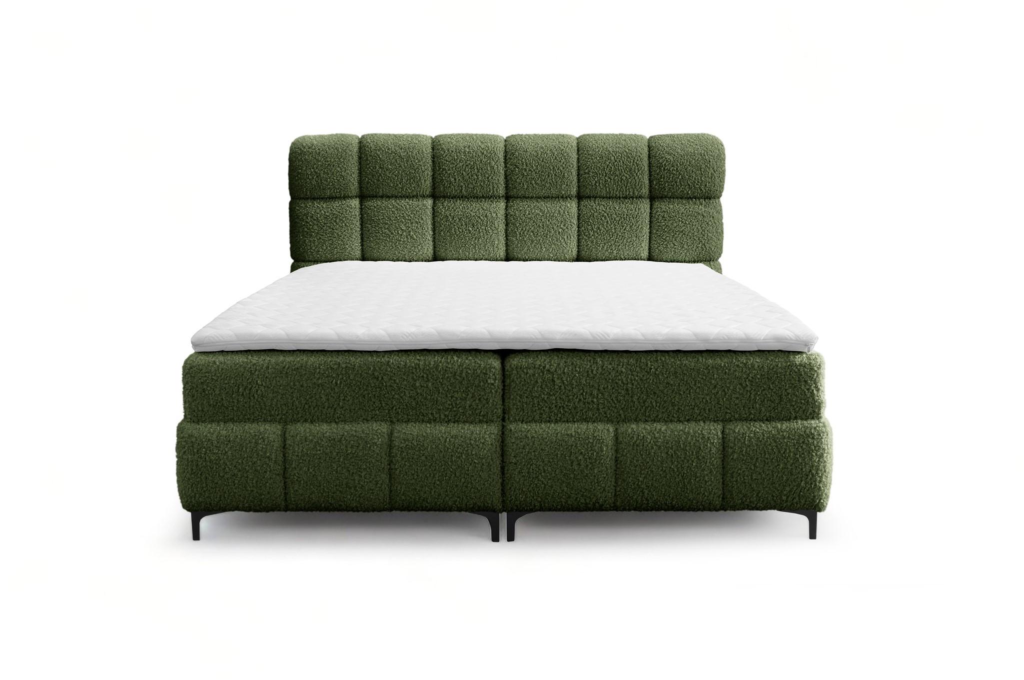 BOXBETT Sophie In Rolf - Dunkelgrün, Holzwerkstoff/Textil (100/200cm) - Fun Möbel