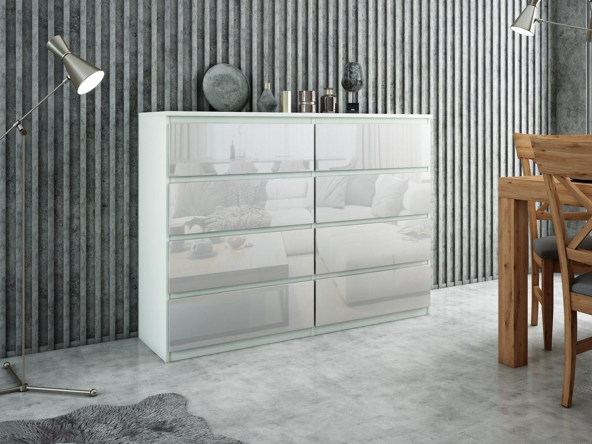 KOMMODE Weiß, Hochglanz 139/102/39 - Weiß Hochglanz/Weiß, Holzwerkstoff (139/102/39cm) - RAUMHIRSCH FURNITURE
