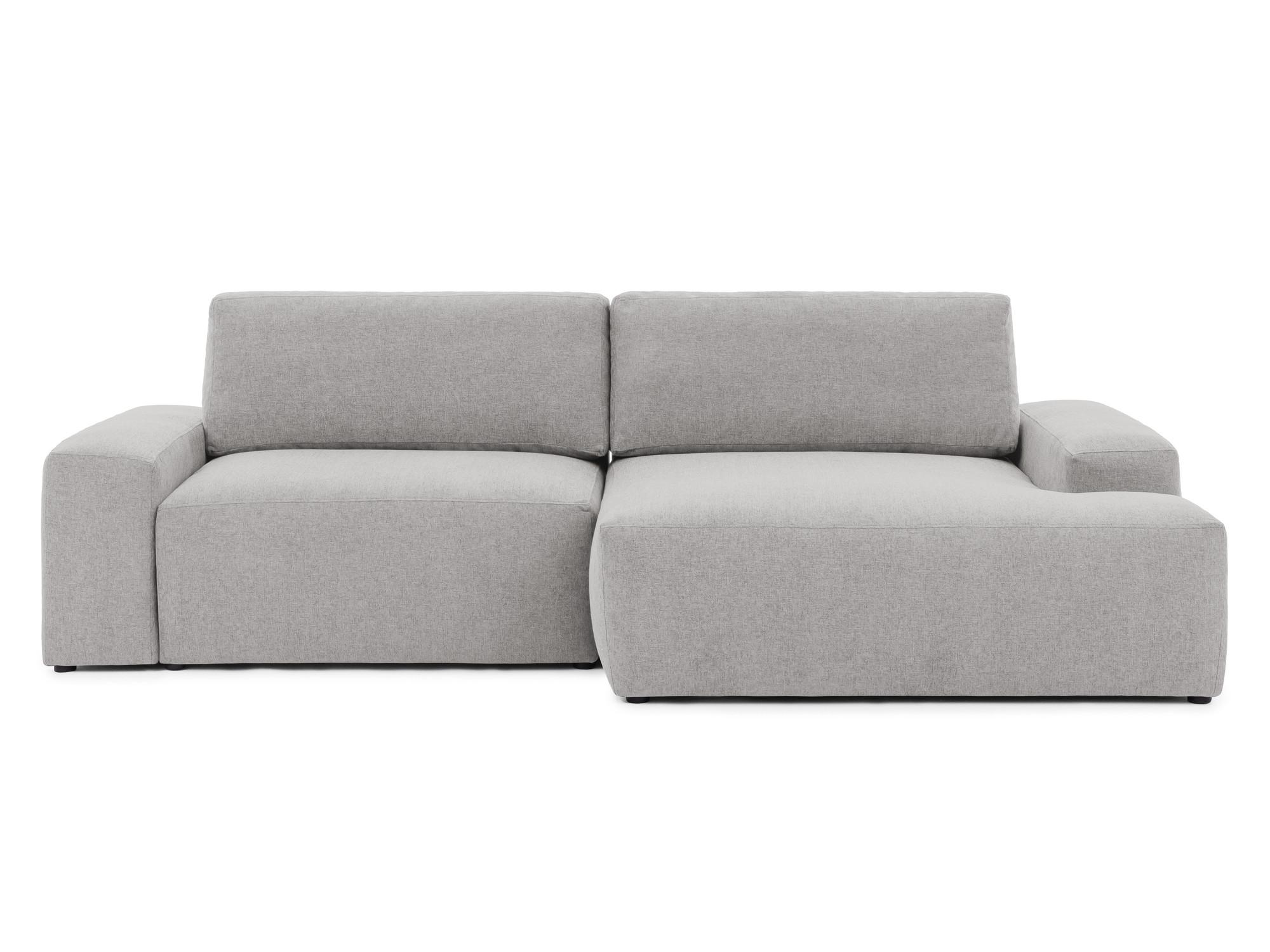 ECKSOFA Lennon aus Hellgrau Strukturstoff mit Schlaffunktion und Bettkasten - Hellgrau/Schwarz, Holz/Kunststoff (264/137cm) - S-Style
