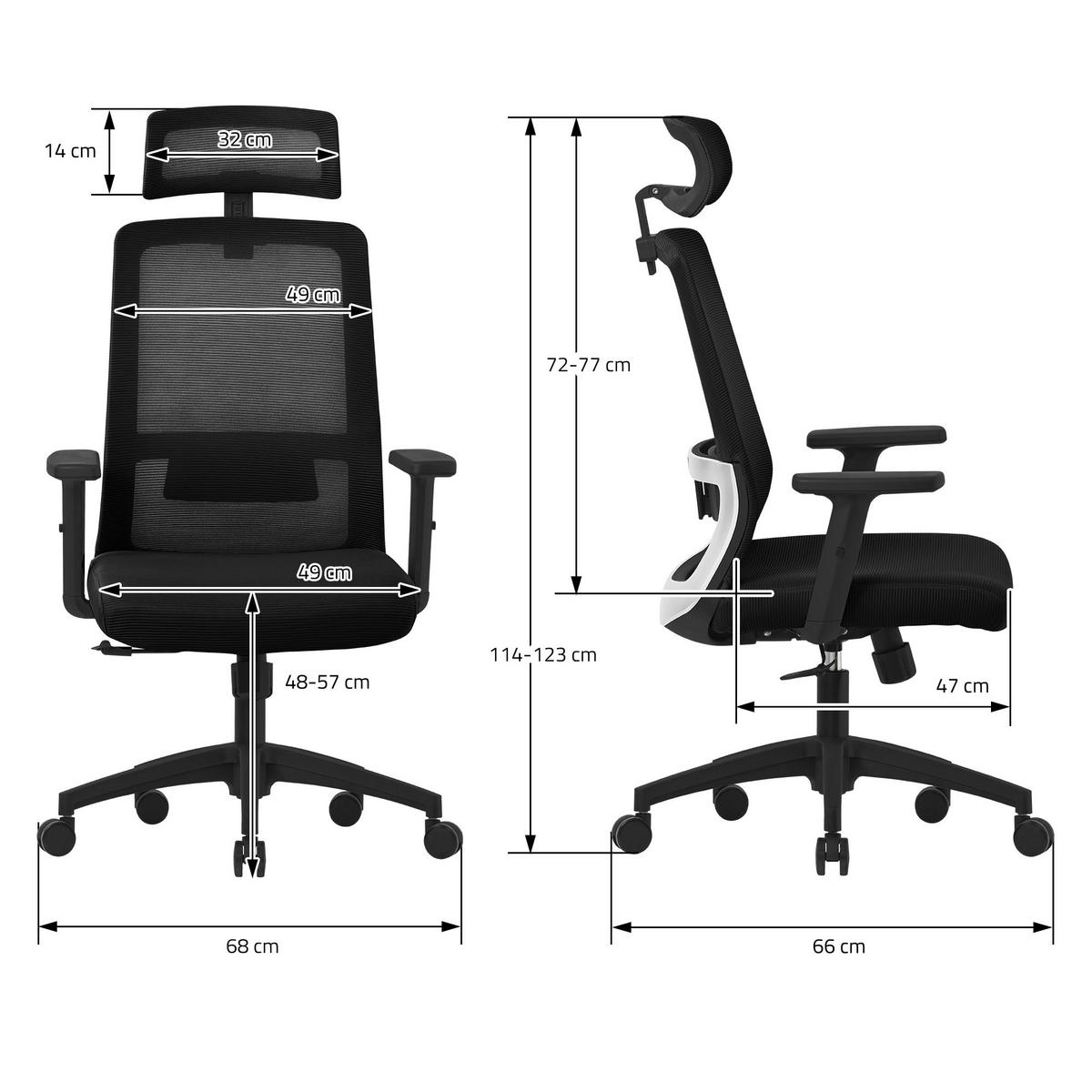 BÜROSTUHL Schwarz - Schwarz, Kunststoff (66/123/68cm) - ML-DESIGN