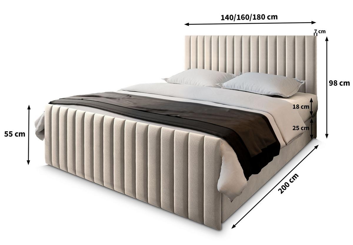 BOXBETT ARION 140x200 cm mit Matratze und Topper, H2+H3 - Rosa - Rosa, Holz (140/200cm) - MASSENO