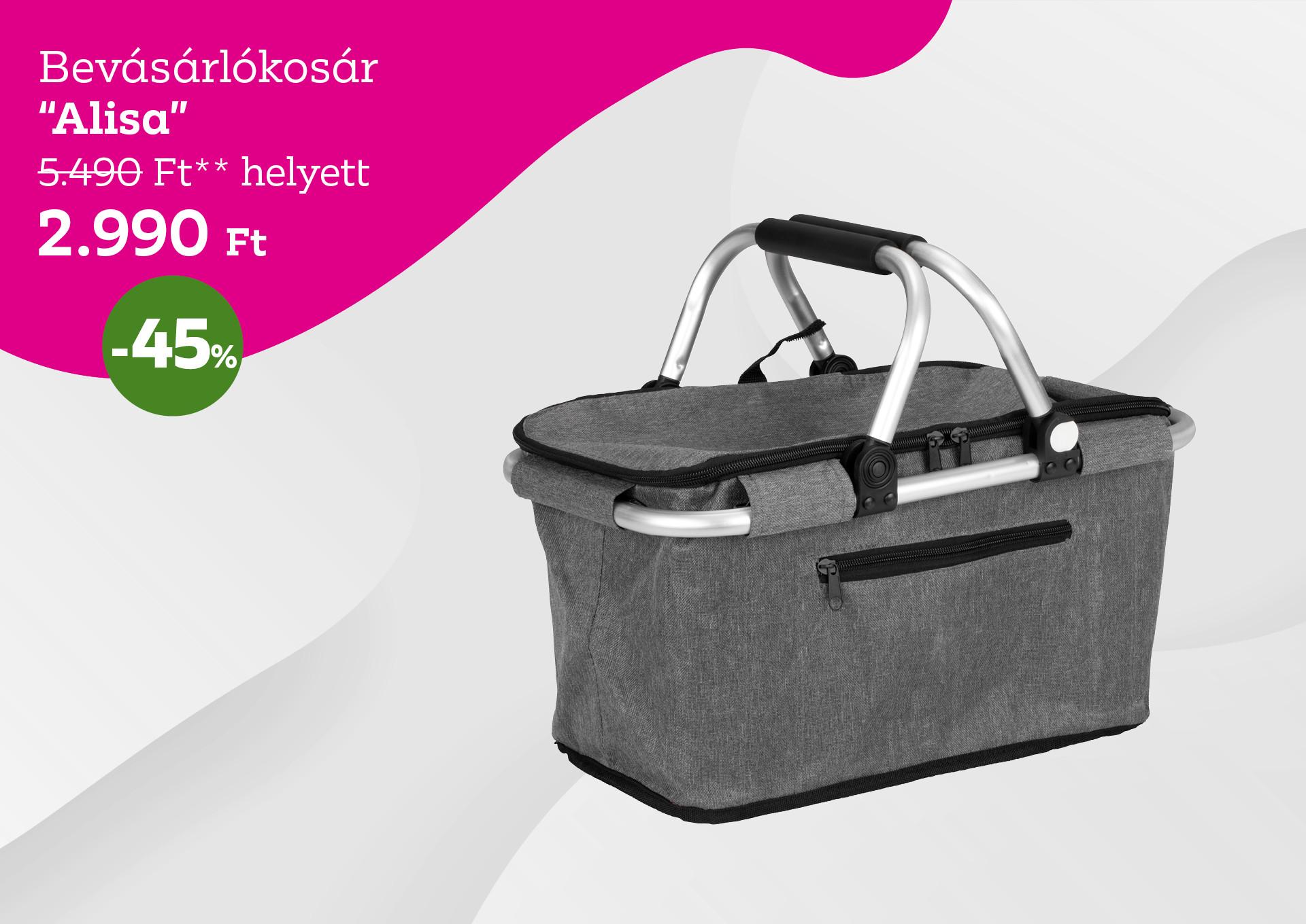 Bevásárlókosár ALISA 5490 Forint helyett 2990 Forint, kedvezmény mértéke 45%