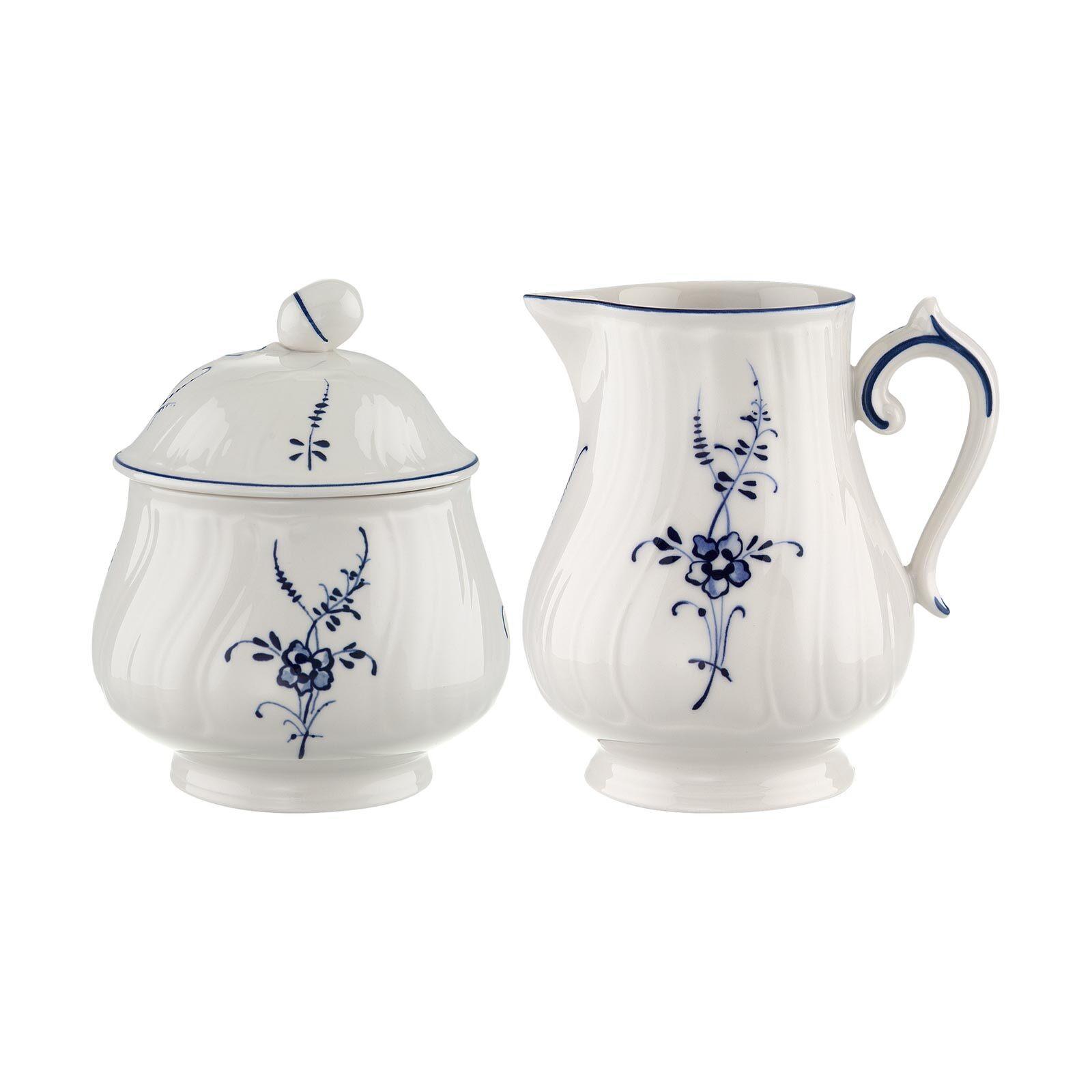 MILCH- UND ZUCKER-SET Vieux Luxembourg weiß-blau 2er Set - Blau/Weiß, Keramik (2/2/2cm) - Villeroy & Boch